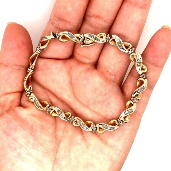 14k Infinity Diamond Bracelet - Picture 6 of 12